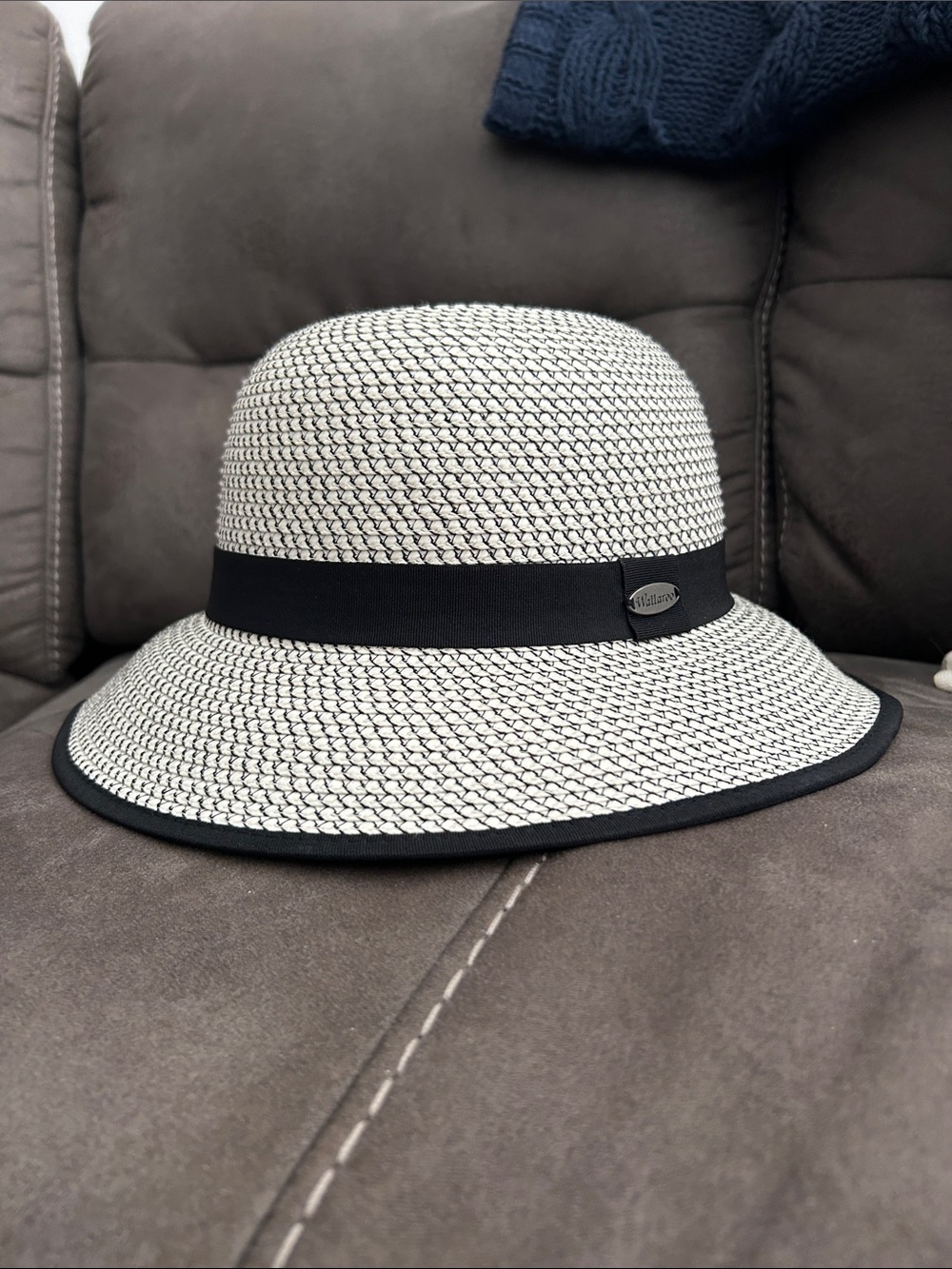 Willow Black and White Woven Sun Hat